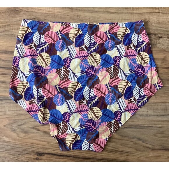 NWT Cheek Boss  Blue Brown Purple Floral Tagless Boyshorts  Size: XL - Picture 2 of 6